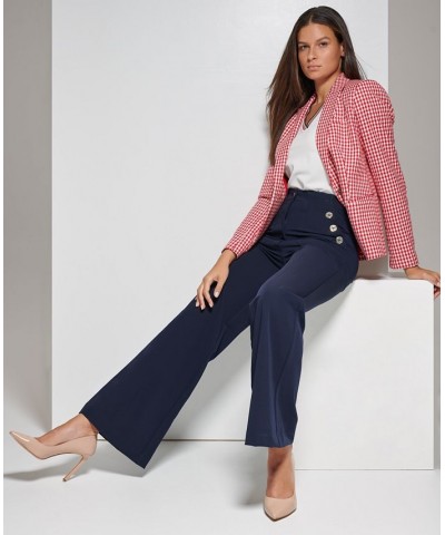 Women's Blazer Top & Sailor-Button Pantsuit Scarlet/Ivory $81.12 Pants