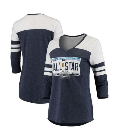 Women's Branded Heathered Navy 2020 NHL All-Star Game Show Me State Tri-Blend 3/4-Sleeve V-Neck T-shirt Heathered Navy $23.00...