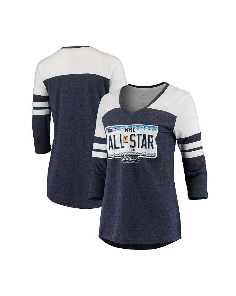 Women's Branded Heathered Navy 2020 NHL All-Star Game Show Me State Tri-Blend 3/4-Sleeve V-Neck T-shirt Heathered Navy $23.00...
