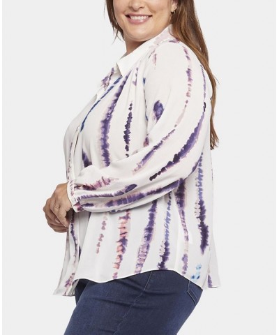 Plus Size Modern Collared Blouse Franklin Stripe $30.72 Tops