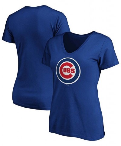 Women's Royal Chicago Cubs Core Official Logo V-Neck T-shirt Royal $18.00 Tops