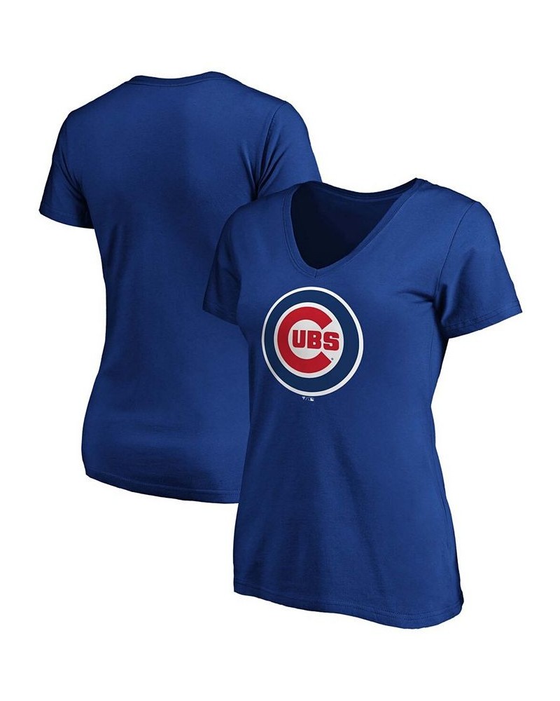 Women's Royal Chicago Cubs Core Official Logo V-Neck T-shirt Royal $18.00 Tops