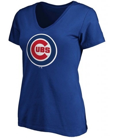 Women's Royal Chicago Cubs Core Official Logo V-Neck T-shirt Royal $18.00 Tops