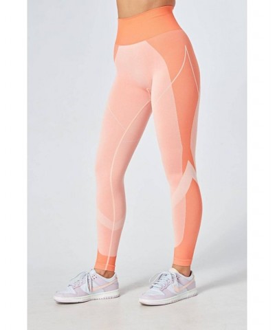 Recycled Colour Block Body Fit Legging - Coral Orange $24.30 Pants