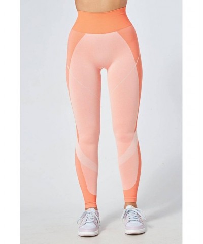 Recycled Colour Block Body Fit Legging - Coral Orange $24.30 Pants