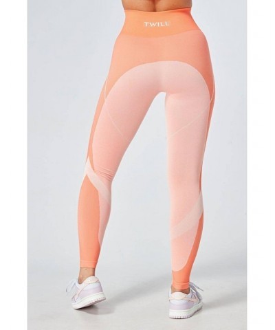 Recycled Colour Block Body Fit Legging - Coral Orange $24.30 Pants