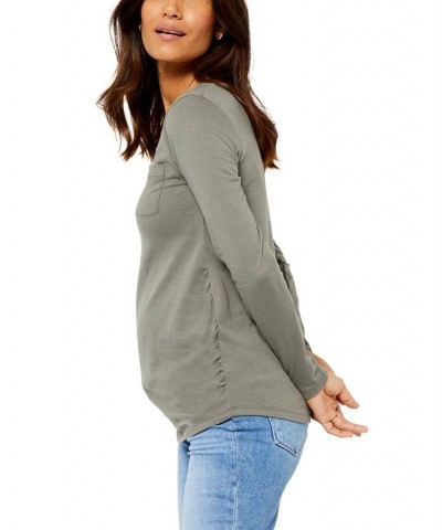 V-Neck Maternity T-Shirt Green $28.50 Tops