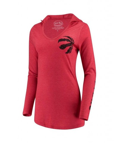 Women's Threads Red Toronto Raptors Tri-Blend V-Neck Pullover Hoodie Red $30.55 Sweatshirts