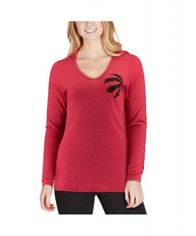 Women's Threads Red Toronto Raptors Tri-Blend V-Neck Pullover Hoodie Red $30.55 Sweatshirts