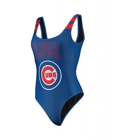 Women's Royal Chicago Cubs One-Piece Bathing Suit Royal $29.40 Swimsuits