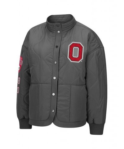 Women's Charcoal Ohio State Buckeyes Quilted Full-Snap Jacket Charcoal $45.00 Jackets
