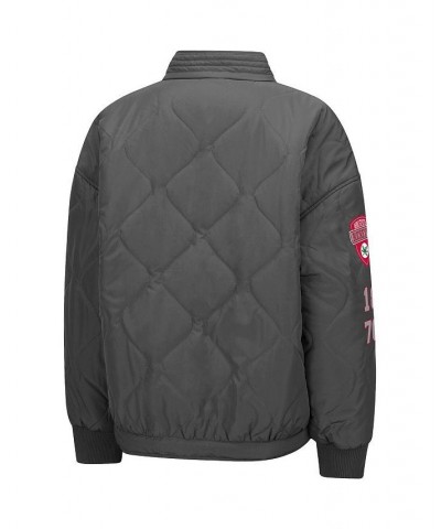 Women's Charcoal Ohio State Buckeyes Quilted Full-Snap Jacket Charcoal $45.00 Jackets
