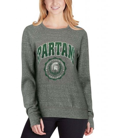 Women's Heathered Gray Michigan State Spartans Edith Vintage-Like Knobi Pullover Sweatshirt Heathered Gray $33.00 Sweatshirts