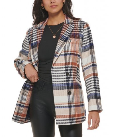 Women's Wool Blend Blazer Rust Plaid $41.00 Jackets