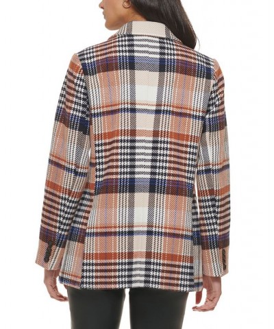 Women's Wool Blend Blazer Rust Plaid $41.00 Jackets