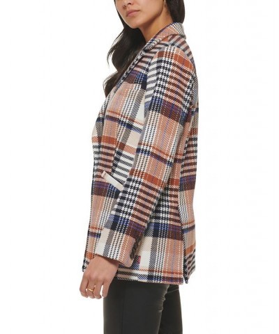 Women's Wool Blend Blazer Rust Plaid $41.00 Jackets