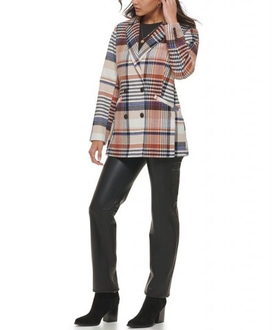 Women's Wool Blend Blazer Rust Plaid $41.00 Jackets