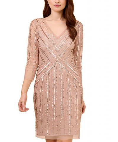 Embellished Sheath Dress Steel Rose $79.42 Dresses