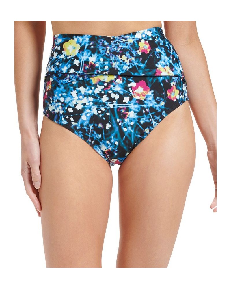 Women's Printed Balconette Bikini Top & Tummy-Control High-Waist Bottoms Digital Poppy Black Multi $47.52 Swimsuits