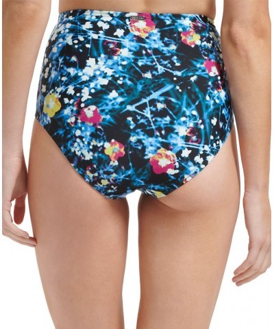 Women's Printed Balconette Bikini Top & Tummy-Control High-Waist Bottoms Digital Poppy Black Multi $47.52 Swimsuits