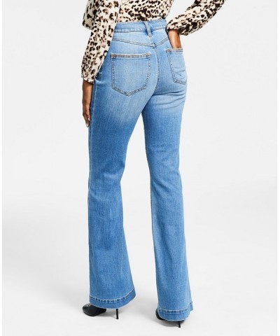 Women's High-Rise Chain-Trim Jeans Medium Indigo $28.47 Jeans