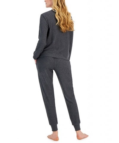 Thermal Henley Pajama Set Gray $15.12 Sleepwear