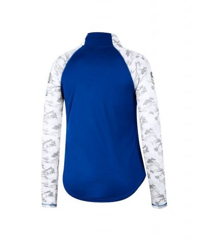 Women's Royal Florida Gators OHT Military-Inspired Appreciation Flash Arctic Camo Raglan Quarter-Zip Jacket Royal $28.59 Jackets