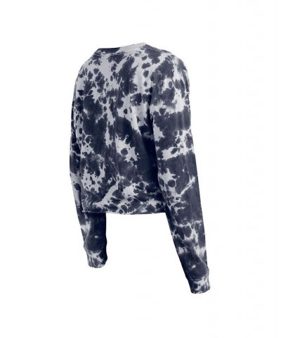 Women's Navy Houston Astros Tie-Dye Cropped Long Sleeve T-shirt Navy $28.07 Tops