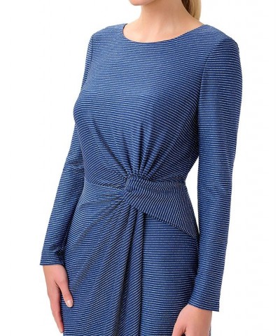 Metallic Long-Sleeve Sheath Dress Blue $55.13 Dresses