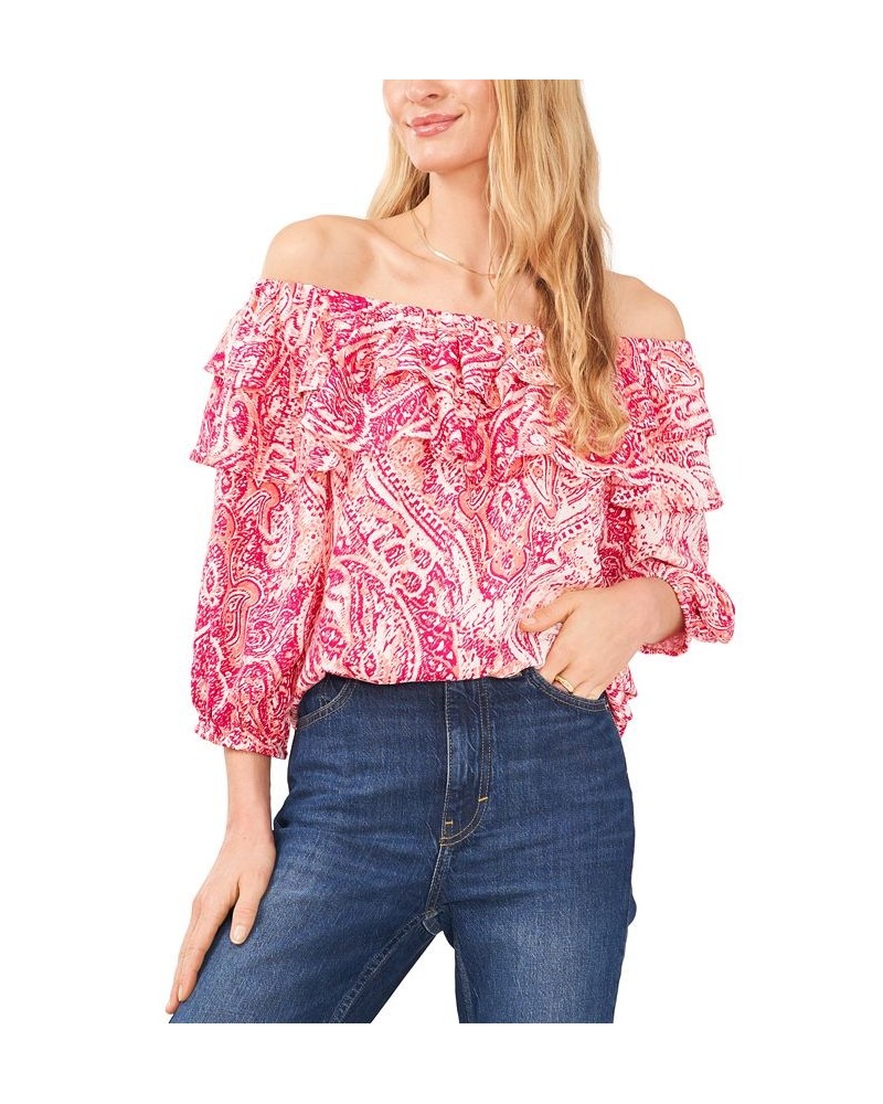 Women's Off-The-Shoulder Ruffle Top New Ivory $39.50 Tops