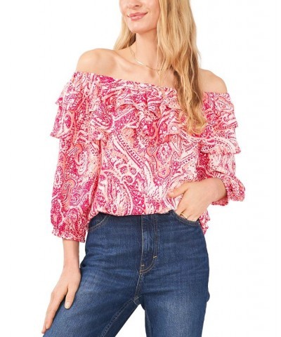 Women's Off-The-Shoulder Ruffle Top New Ivory $39.50 Tops