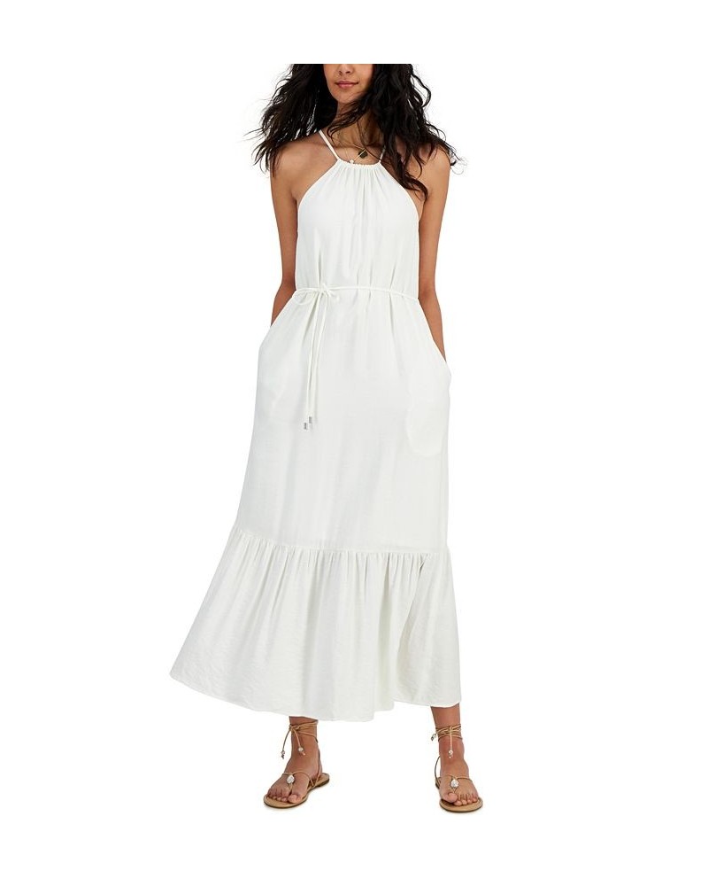 Women's Tiered Tie-Waist Dress White $39.60 Dresses