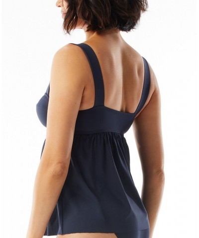 Women's Baby Doll Tankini Top Navy $40.40 Swimsuits