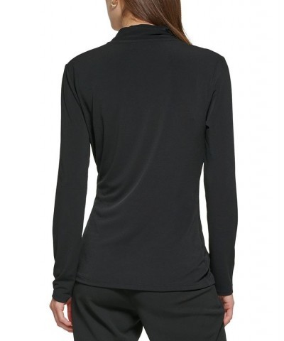 Petite Surplice Top Black $35.88 Tops