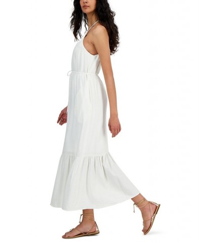 Women's Tiered Tie-Waist Dress White $39.60 Dresses