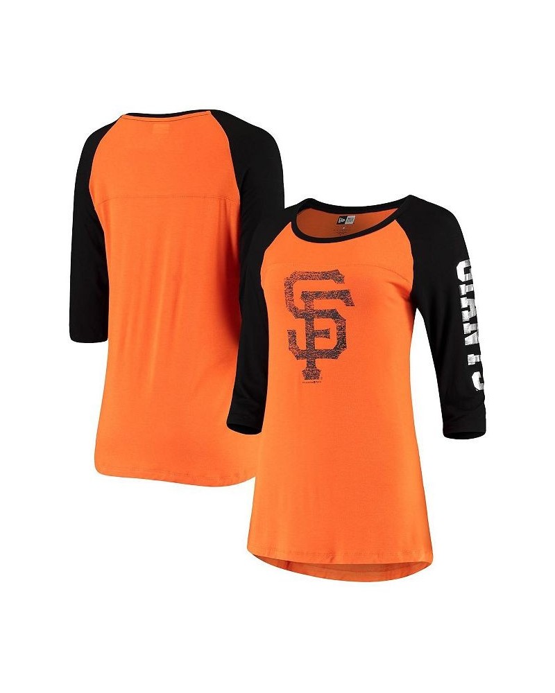 Women's by New Era Orange San Francisco Giants Raglan 3/4 Sleeve T-shirt Orange $28.49 Tops