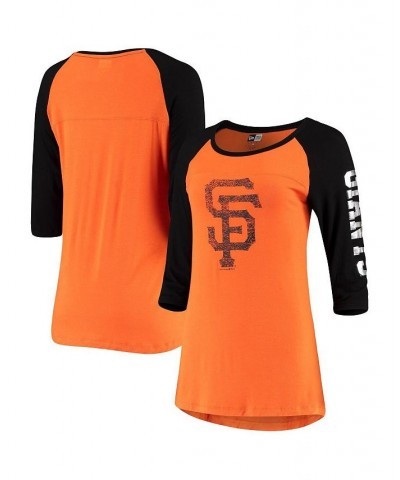 Women's by New Era Orange San Francisco Giants Raglan 3/4 Sleeve T-shirt Orange $28.49 Tops