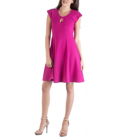 Scoop Neck A-Line Dress with Keyhole Detail Pink $16.38 Dresses