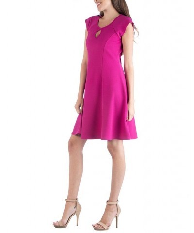 Scoop Neck A-Line Dress with Keyhole Detail Pink $16.38 Dresses