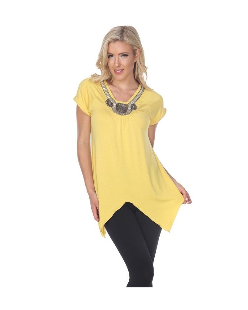 Women's Fenella Embellished Tunic top Yellow $28.09 Tops