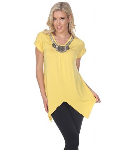 Women's Fenella Embellished Tunic top Yellow $28.09 Tops