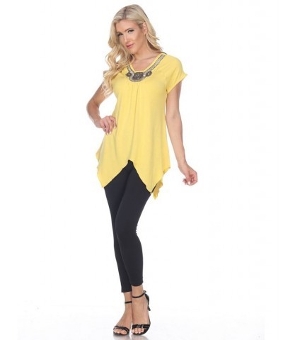 Women's Fenella Embellished Tunic top Yellow $28.09 Tops