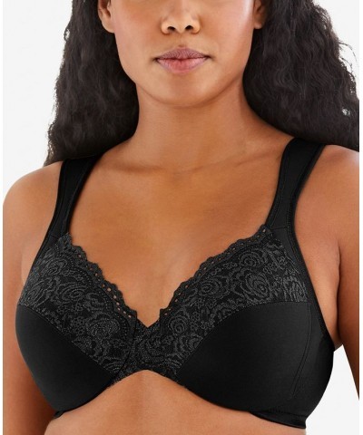 Women's Full Figure Plus Size Wonderwire Back Close Bra Black $26.11 Bras