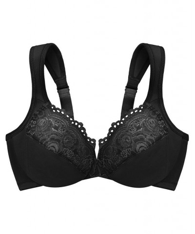 Women's Full Figure Plus Size Wonderwire Back Close Bra Black $26.11 Bras