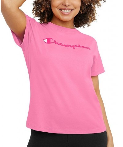 Women's Classic Logo T-Shirt Pink Ribbon $12.36 Tops