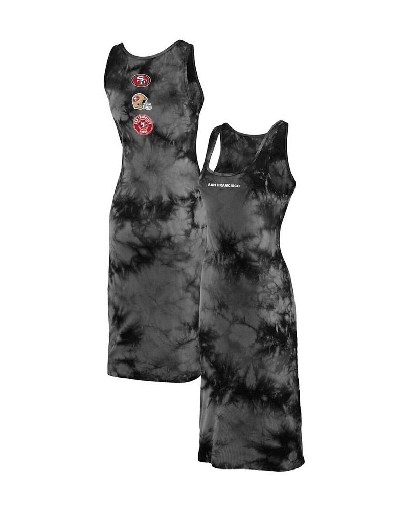 Women's Black San Francisco 49Ers Tie-Dye Tank Top Dress Black $30.75 Dresses