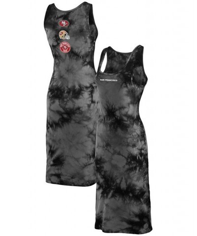 Women's Black San Francisco 49Ers Tie-Dye Tank Top Dress Black $30.75 Dresses