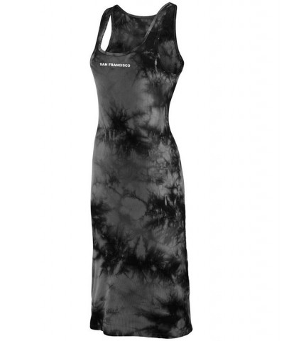 Women's Black San Francisco 49Ers Tie-Dye Tank Top Dress Black $30.75 Dresses