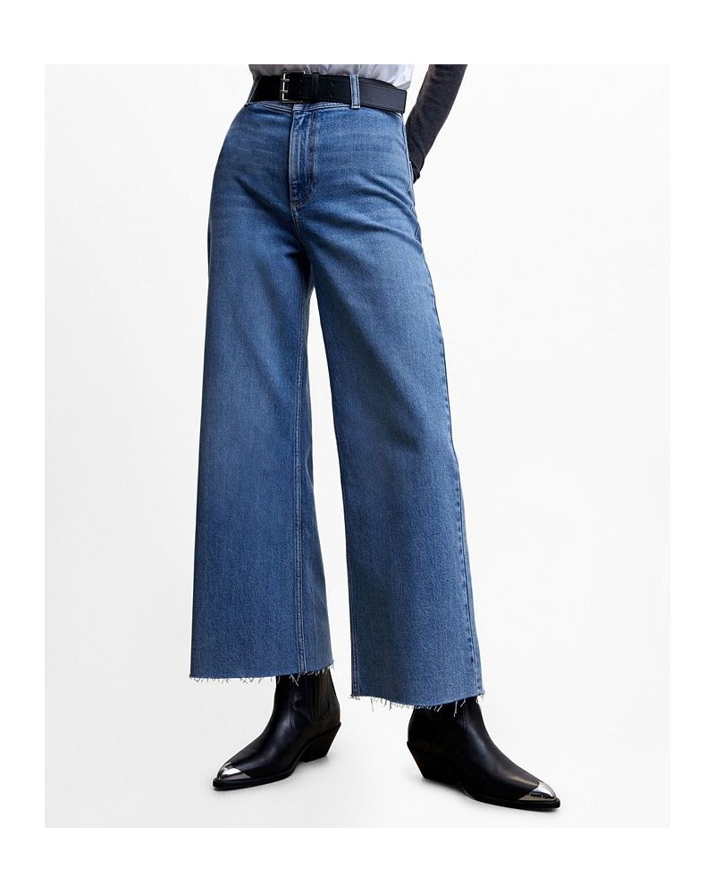 Women's Culottes High Waist Jeans Medium Blue $32.20 Jeans
