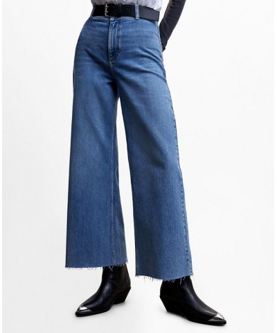 Women's Culottes High Waist Jeans Medium Blue $32.20 Jeans